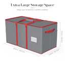 Christmas Ornament Storage Box with 8 Trays, Christmas Storage Container for 128-3'' Holiday Ornament Decorations, Large Xmas Organizer with Adjustable Dividers, Dual Zipper and Pocket (Grey)