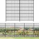 FOREHOGAR Metal Garden Fence 40in (H) x 23.3ft (L), 10 Panels + 11 Stakes Dog Fences Border Fence Animal Barrier, No Dig Garden Fencing for Yard Flower Bed Lawn Patio Outdoor, PIN402810 Black