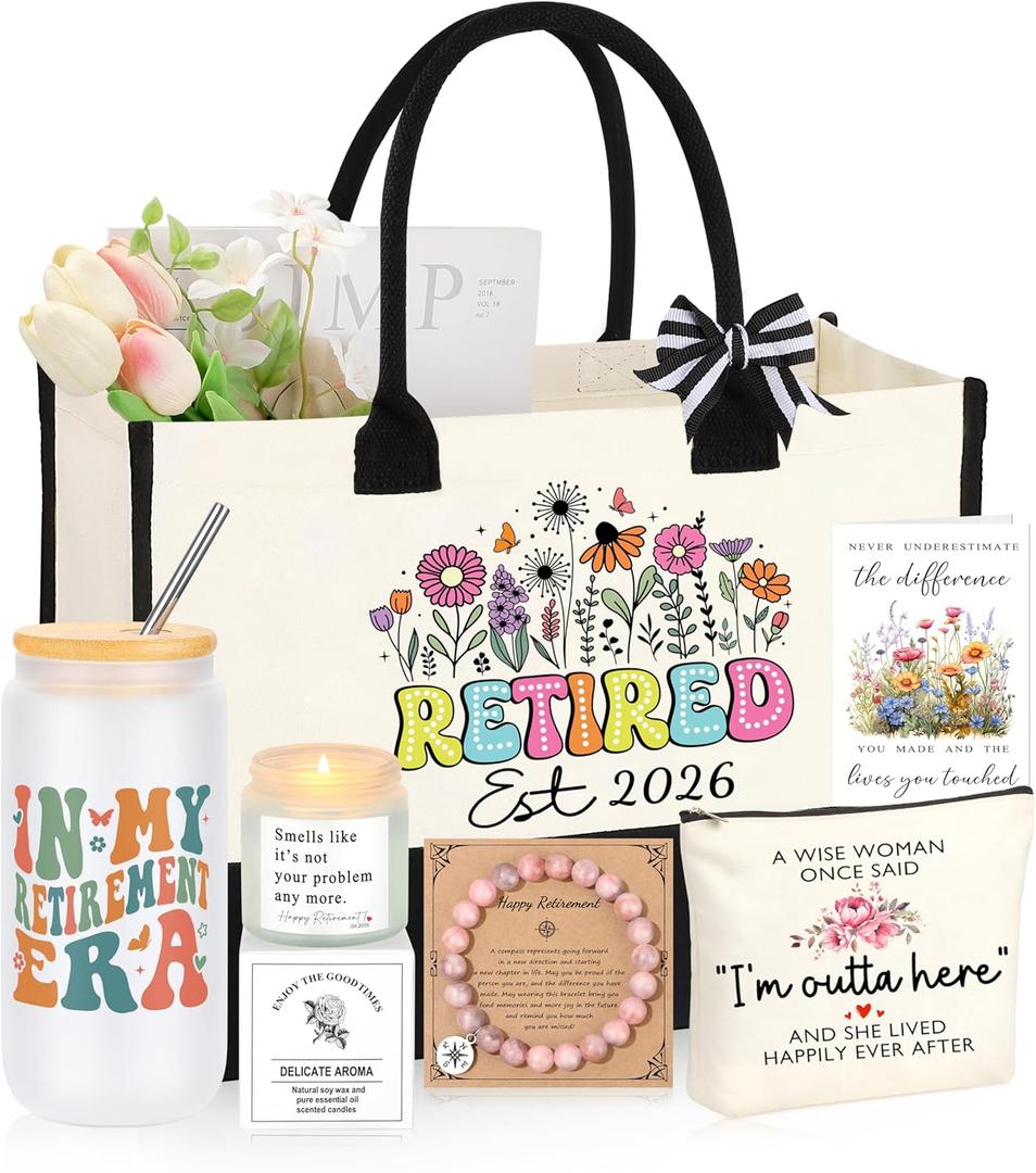 JTENGTOP Retirement Gift for Woman 2026, Best Retirement Gifts for Women Coworker Teacher, Happy Retired Ideas Gifts for Nurses Grandma Mom