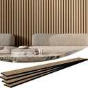 VEVOR Wood Slat Acoustic Panels, 7.9 x 94.5 inch, MDF Accent Wooden Wall Panels for Modern Interior Wall Decor, Faux Wood Wall Board Panels for Noise Reduction, Light Oak