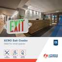 Lithonia Lighting Basics LED Exit Sign/Emergency Light Combo, Red/Green Switchable Exit Sign and Emergency Lights for Business, 2-Head Fixture, Round Lights, Remote Capacity, White (ECRG HO RD M6)