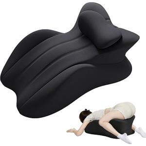 Mavnaiiz Memory Foam Wedge Pillow, 27° Angled Ergonomic Contoured Intimacy Couples Positioning Pillow for Reading, Back & Neck Support, Multi-Functional Body Support Cushion with Removable Cover