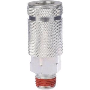 ARO Air Coupler, 3/8 Inch Body Size, 3/8 Inch NPT Male Threads Size, Steel Air Compressor Hose Fitting