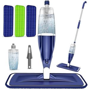 Microfiber Spray Mop for Floors Cleaning: Wet Dry Hardwood Floor Mops with 3 Washable Reusable Pads for Swiffer Powermop  Flat Mop with Sprayer for Tile Wood Laminate Vinyl Marble