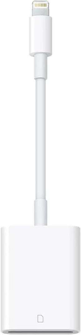 Lightning to SD Card Camera Reader for iPhone iPad, Memory Card Reader Trail Camera Viewer SD Card Adapter for iPhone 12/11/XS/XR/X/8/7/iPad, Plug and Play (White ( Lightning 1Slot))