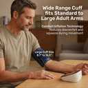 Upper Arm Blood Pressure Monitor with Wide Range Cuff that fits Standard to Large Adult Arms, Large LED Display, Irregular Heartbeat Detector, Clinically Validated, USB-C Power Cable