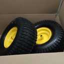 MAXROLLORS (2 Pack) 20x8.00-8 Lawn Mowe Tire and Wheel Tubeless, 3.5" Offset Hub, 3/4" Borehole, 3/16" Keyway, 4-Ply, Replacement 20x8-8 Rear Tire and Wheel Assemblies