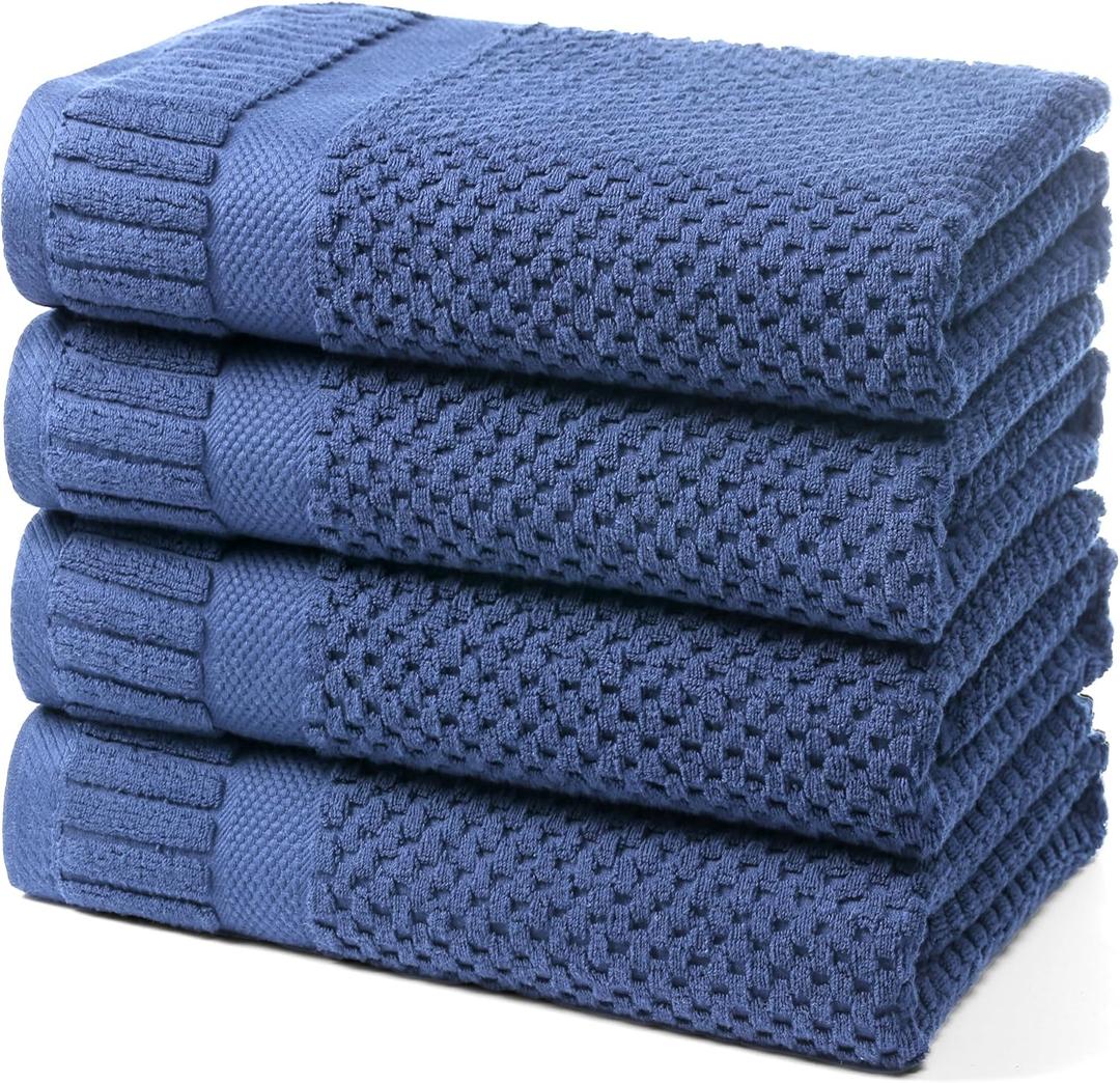 100% Cotton Bath Towels for Bathroom,Highly Absorbent Bath Towels Set Quick Dry,Luxury Soft Towels for Hotel(4 Piece,Electric Blue)