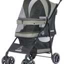 ROODO 4 Wheel Dog Cat Pet Stroller Best Lightweight Foldable Compact Portable Jogger All Terrain Travel Pet Gear Puppy Doggie Bunny Kitty Stroller for up to 30lbs Medium Small Dogs Cats(sage Green)