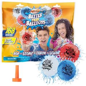 Set of 2, NERF Better Than Balloons Water Toys, 168 Pods, Easy 1 Piece Clean Up, Lots of Ways to Play, Backyard Water Fun, Gifts for Kids, Ages 3+ 