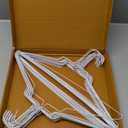 50 Wire Hangers - White Metal Hangers in Bulk - 18 Inch Thin Standard Dry Cleaner Coated Steel