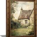 Vintage Gold Framed Wall Art English Cottage House Wall Decor Painting Rustic Farmhouse Landscape Artwork for Living Room Bedroom Home Decor 16×24 Inch