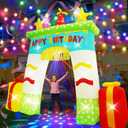 HZGDEJTG 11FT Birthday Arch, Built-in LED Lights and Colorful Rotating Lights, Suitable for Indoor and Outdoor, Garden, Lawn Birthday Inflatable Decoration