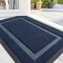 OLANLY Front Door Mat Indoor Outdoor Entrance, Waterproof All-Season, All-Weather Doormat, Sturdy Natural Rubber, Fade Resistant, Low Profile, Easy Clean Patio Porch Entryway Mat, 29.5x17, Blue (29.5" x 17")