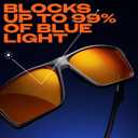 Titan Gaming Glasses, Anti Blue Light Glasses Men, UV400 Protection Blue Light Blocking Glasses for Computer Eye Strain (Black)