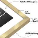 Americanflat 28x40 Poster Frame with Polished Plexiglass - Use as 24x36 Frame with Mat or Display 28x40 Photo Without Mat - Streamline Collection - Thin Border Picture Frames for Wall - Gold