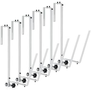 Reallnaive 6 Pcs Solar Cover Holder for Above Ground Pool Adjustable Solar Holder Metal Equipment Storage Hooks for Framed Above Ground Swimming Pools (White)