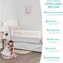 Regalo Safety 54 Extra Long Hideaway Bed Rail Guard for Toddlers, Toddler Bed Rail with Reinforced Anchor Safety System, 20 Tall Bed Safety Rail, Fits Twin, Full & Queen Beds