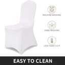 Peomeise Stretch Spandex Chair Cover for Wedding Party Dining Banquet Event (White, 25)