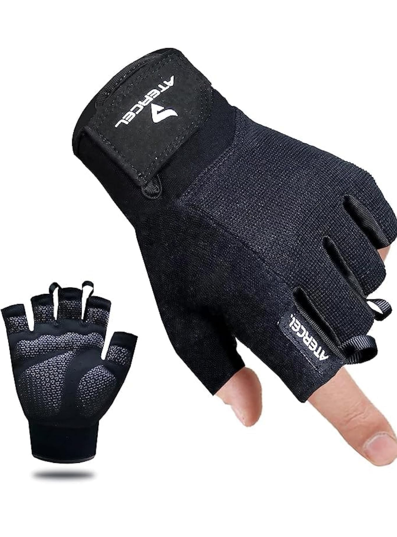 ATERCEL Workout Gloves for Men and Women, Exercise Gloves for Weight Lifting, Cycling, Gym, Training, Breathable and Snug fit M