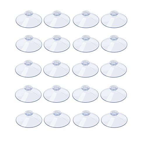 AQUANEAT 20 Packs Suction Cups 2.2 Inch Clear Sucker Pads Without Hook for Glass Home Organization Decoration