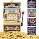 | Jumbo Slot Machine Plus 50 Metal Gaming Coin Tokens - for Adults and Awesome Casino Party Decoration