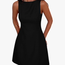 PRETTYGARDEN Womens Formal Short Dresses 2026 Summer Sleeveless Boat Neck A Line Elegant Mini Cocktail Party Dress Size XXL