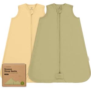 2-Pack Baby Sleep Sacks, Zipper Wearable Blanket - 0.5TOG Organic Cotton, Lightweight,Soft Cozy Infant Sleeping Sack 3-6 months,Easy to Wear Small Newborn Transition Swaddles Sleepsacks(Avocado, S)