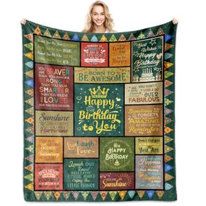 TRISG Birthday Gifts for Women, Gifts for Womens Blanket 50"x60", Happy Birthday Decorations Gifts for Women/Girls, Woman Blankets, Gifts for Woman Friendship Mom Daughter Wife Girls Sister Grandma