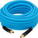 Fevone 50ft Air Hose for Compressor, 3/8" ID with 1/4 In MNPT Brass Fittings, 300 PSI, Hybrid Polymer Pneumatic Hose, Lightweight, Durable, Blue (AH1)