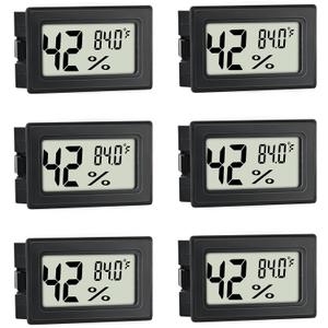 Mini Hygrometer Indoor Humidity Meter Hygrometer Thermometers 6 Pack Humidity Meters Gauge Hygrometer Mini Digital Thermometer Hygrometer with Fahrenheit () for Humidors, Greenhouse, Garden, Cellar
