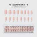BTArtboxnails XCOATTIPS Bare 5-Shades Nude Press on Nails - 4-Week Wear Short Coffin Press on Nails, Easy to Apply, Soak Off, Salon Quality Value at Home, 16 Sizes - 160 Fake Nails