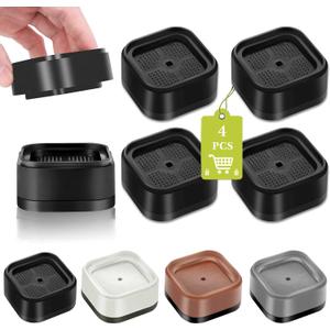 4 Pack Furniture Risers 1 Inch, Adjustable Bed Risers Heavy Duty for Table Desk Couch Chair Sofa Cabinet Bed Legs Dorm, Square Stackable Bed Raisers Blocks Lift Height 1", 2" or 3", Black