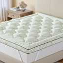HomKdom Queen Mattress Topper, Thick Mattress Topper Queen for Back Pain, Viscose Derived from Bamboo Pillow Top, Cooling Mattress Topper for Hot Sleepers, 1200 GSM Down Alternative Fill