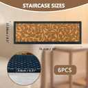 Stair Runners for Wooden Steps, Non Slip Stair Carpet Treads, 2 Pcs 30" x 8.5" Stair Mats Rug Heat Insulation Rubber Backing, Staircase Step Treads for Elders, Dogs & Kids, Coco Leaves.