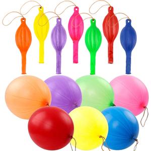 RUBFAC 36Pcs Punch Balloons, Heavy Duty Party Favors For Kids, Punching Balloons Bouncy Balls with Rubber Band Handle for Birthday Party, Goodie Bag, Stocking Stuffers for Kids