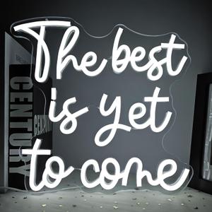The Best Is Yet To Come Neon Sign The Best Is Yet To Come Sign Neon Sign for Wall Decor Dimmable Neon Light Sign Neon Led Sign Light Up Sign for Home Office Bedroom Home Wedding Teens Kids Party