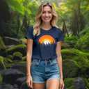 Hiking Shirts Women Forest Adventure T-Shirt Nature Travel Lover Tee Outdoor Camping Tops (Blue, M)