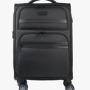 KROSER Softside Expandable Carry On Luggage with Spinner Wheels & Built-in TSA Lock, Durable Suitcase Rolling Luggage with USB Port, Carry-On 20-Inch, Black