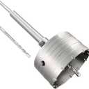 4-1/8" Concrete Hole Saw, 105mm Tungsten Steel Core Bit for Cinder Block, Brick, Rock, Plank Walls for Pipes or mini Split Lines, with SDS Plus Shank and 2 Center Positioning Drill Bits.