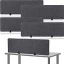 Yaomiao 4 Pack Acoustic Desk Divider Soundproof Desk Privacy Panel Freestanding Partitions Sound Absorbing Divider for Office Reduce Noise and Visual Distractions 47.3" x 16"(Dark Gray)