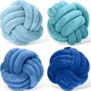 Yerliker 4 Pcs Knot Pillow Ball, 8.7 Inches Soft Home Decorative Round Throw Pillow Handmade Knotted Plush Accent Cushion Gifts for Nursery Decor Home Bed Sofa Bedroom Decoration