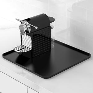 Silicone Coffee Mat,16"16" Waterproof Heat Resistant Bar Mat for Espresso Machine Station Accessories,Non Slip Dish Drying Mat for Kitchen Counter,Home Decor Essentials,Black