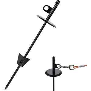 Dog tie-Out Stake for Dogs,16" Dog Stake for Outside Easy to Install, 360° Swivel Anchor Stake for Yard, Camping, Beach (Black) Pack of 3