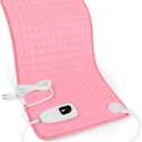 Deepsoon Heating Pad,Electric Heating Pads for Back,Neck,Moist Heating Pad for Abdomen Shoulder Knee Legs,Dry/Moist Heat&Auto Shut Off,Mother's Day Birthday for Men and Women,BabyPink,24x12 Inch