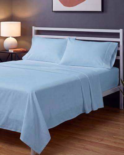 Sleepy Town Full Size Bed Sheets - 4 Piece - Full Sheet Set - Extra Soft, Comfy & Cooling - Easy Care - Shrinkage, Wrinkle & Fade Resistant - Brushed Microfiber - Deep Pocket Bed Sheets (Sky Blue)