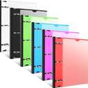 INFUN 1.5 Inch Telescoping 3 Ring Binder - 6PCS, Flexible Round Binder with Customizable Front Cover and Clear Catalog Pocket, 1.5Inch Rings, 370 Sheet Capacity (Multicolor)