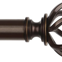 USFOOK Bronze Curtain Rods, 32 to 115 Inch, Telescoping & Splicing, Holds Up to 22 Pounds, Floral Finials