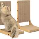 Zakkart 2-Pack Cat Scratching Board, 19.7'' Tall Cardboard L Shape Vertical Cat Scratchers for Indoor Cats, Cat Scratching Post for Wall and Couch, Medium