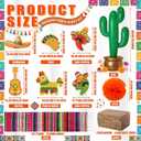Roowest 18 Pcs Fiesta Mexican Party Decor Set Table Runners Hay Bale Boxes Inflatable Cactus Paper Flowers Cards Taco Birthday Day of the Dead Supplies